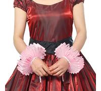 BPURB 2 Pieces Renaissance Tudor Elizabethan Ruffled Wrist Ruffs Clown Hand Cuff Arm Bands Victorian Costume Fancy Dress Accessories for Halloween Carnival