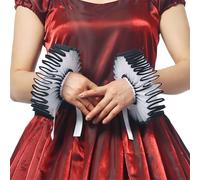 BPURB 2 Pieces Renaissance Tudor Elizabethan Ruffled Wrist Ruffs Clown Hand Cuff Arm Bands Victorian Costume Fancy Dress Accessories for Halloween Carnival