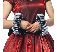 BPURB 2 Pieces Renaissance Tudor Elizabethan Ruffled Wrist Ruffs Clown Hand Cuff Arm Bands Victorian Costume Fancy Dress Accessories for Halloween Carnival