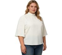 BPURB Clergy Priest Shirts for Women Tab Collar Flared Sleeve Minister Pastor Blouse for Vicar White