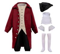 BPURB Kids Colonial Costume 18th Century Boys Baroque Rococo Aristocrat Costume Deluxe Halloween Costume