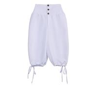 BPURB Men's Renaissance Colonial Pants Medieval Viking Trousers Pirate Cosplay Costume Breeches Summer Shorts White