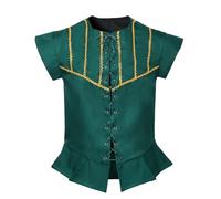 BPURB Mens Steampunk Gothic Pirate Vest Renaissance Medieval Lace-up Waistcoat Victorian Costume(Small, Green)