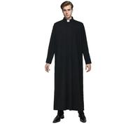 BPURB Unisex Clergy Priest Cassock Robe for Men Women Pulpit Anglican Vicar Preacher Parish Vestments Chasubles(Black, 3XL)
