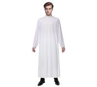 BPURB Unisex Clergy Priest Cassock Robe for Men Women Pulpit Anglican Vicar Preacher Parish Vestments Chasubles(White, XL)