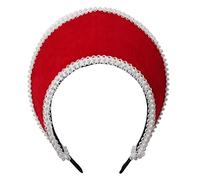 BPURB Victorian Vintage Headwear for Women Pilgrim Costume Accessory Anne Boleyn Hat Elizabethan Tudor Coronet (Red)