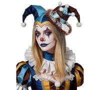 BPURB Women Circus Clown Jester Hat Lolita Crown Mini Top Hat Halloween Costume Headband Tiara for Carnival Cosplay Party