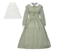 BPURB Women Pioneer Colonial Costume Prairie Civil War Dresses Pilgrim Costume