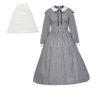 BPURB Women Pioneer Colonial Costume Prairie Civil War Dresses Pilgrim Costume
