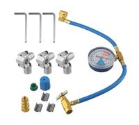 BPV31 Pierce Valve Set with Pressure Gauge for Refrigerator | Includes pressure gauge, easy pressure control, silver-blue, for household refrigerators, complete set
