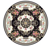 BPWXINL Round Area Rug 160cm Retro Ethnic Style Soft Fluffy Circle Carpet Rug Non Slip Washable Floral Print Floor Round Rugs For Living Room Bedroom,01-120CM
