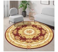 BPWXINL Round Area Rug 160cm Retro Ethnic Style Soft Fluffy Circle Carpet Rug Non Slip Washable Floral Print Floor Round Rugs For Living Room Bedroom,03-80CM