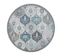 BPWXINL Vintage Round Rug ø160cm Washable Circle Area Rug Soft Non-Slip Floor Carpet Mat Shaggy Fluffy Bedroom Rugs Living Room Non Shedding Floor Carpets for Living Room Large,Blue-80CM