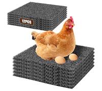 Bpyhebe 12 PCS Washable Chicken Nesting Pads, 12x12 Inch Reusable Nest Box Liners for Chickens, and Birds, Safe & Breathable Artificial Grass Hen Laying Mats with Drain Holes