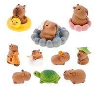 Bpyhebe 13Pcs Capybara Resin Animals, Mini Resin Capybara Gifts for Kids Birthday, Capybara Tiny Toys, Cute Capybara Figurines for DIY Desk, Micro Landscape Decoration