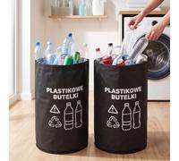 Bpyhebe 2 Pack 82L Plastic Bottle Recycling Bag, Foldable Non Woven Deposit Bottle Collector Bins with Handles