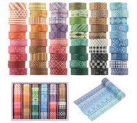 Bpyhebe 60 Rolls Washi Tape Set,15mm Wide Decorative Masking Tape for Journaling, Scrapbooking, Card Making, Gift Wrapping
