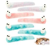 Bpyhebe 7Pcs Catnip Toys,Interactive Cat Toy Pillow,Soft Cat Toy Bite-Resistant Plush Caterpillar Design,32x6.5x5.5cm,Pink,Purple,Green