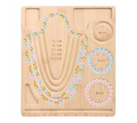 Bpyhebe Bead Boards for Jewelry Making, 26×24cm Natural Bamboo Beads Design Tray with Size Measurement, Multi-partition Portable Sturdy Necklace and Bracelet Making Kit for DIY Craft(B)