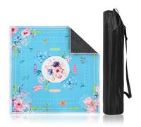 Bpyhebe Mahjong Mat for Table, 78×78cm Non-Slip Noise-Reducing Mahjong Table Cloth, Portable Roll-up Gaming Mat with Carrying Bag(Sky Blue)
