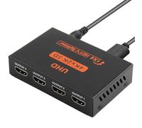 Bpzmm HDMI Splitter 1 in 4 out, 4K Splitter HDMI Multi Connector Adapter with 3.3FT Cable 4K@30HZ Full HD for PC Laptop HDTV Projector Xbox PS3 PS4 PS5, Mirror Only, Not Extend