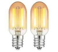 Bpzmm T22 E14 LED Light Bulb 1W, Amber Glass Mini Tubular 2200K Warm White E14 LED Filament Vintage Light Bulb for Chandeliers Wall Fridge Salt Lamp,10W Equivalent 2 Pack
