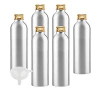 BPZXL 12 Pieces Empty 200ml Silver Metal Bottles Aluminium Bottle with Gold Aluminium Screw Cap for Cosmetic Shampoo Washing Gel Liquid Travel