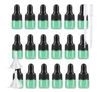 BPZXL 20 Pcs Empty Mini 1ml Green Glass Dropper Bottles with Pipette, Green Glass Bottle Sample Vials for Essential Oil Aromatherapy Fragrance Blends with Funnel