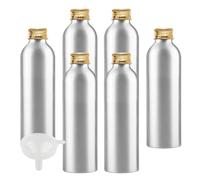 BPZXL 24 Pieces Empty 200ml Silver Metal Bottles Aluminium Bottle with Gold Aluminium Screw Cap for Cosmetic Shampoo Washing Gel Liquid Travel