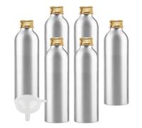 BPZXL 8 Pieces Empty 200ml Silver Metal Bottles Aluminium Bottle with Gold Aluminium Screw Cap for Cosmetic Shampoo Washing Gel Liquid Travel