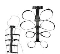 BPZXL Bondage Back Handcuffs and Collar Set, 8 Pcs PU Leather Arm Cuffs, Adjustable Collar with 1 Lock and 2 Keys, Slave Restraints Set for Couples Extreme Love, SM Sex Toys Flirt for Women Men