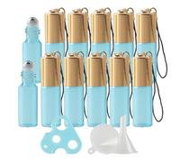 BPZXL Pack of 12, Empty Rollerball 5ml Blue Glass Roll-on Bottle for Liquid Perfume Fragrance Aromatherapy Essential Oil
