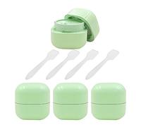 BPZXL Pack of 4, 50ml Empty Square Green Plastic Cosmetic Jars with Inner Liner, 50 g Face Cream Container Pot for Lip Balm, Lotion, Travel, Homemade, Cream Gel Storage Pot