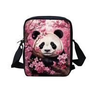 bqabhu Cherry Blossom Panda Mini Cross-Body Bag Small AdjustableShoulder Messenger Handbag Casual Cellphone Purse