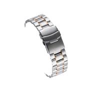 BQAXUREW EDVENA 18/20/22/24mm Stainless Steel Solid Watch Strap Arc/Straight End Steel Bracelet Folding Buckle Replacement Watch Band(Straight Silver-REGD,22mm)