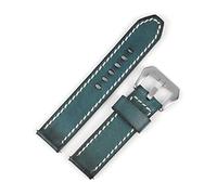BQAXUREW EDVENA 18mm 20mm 22mm 24mm Retro Genuine Leather Watchstrap Men Blue Yellow Watchband Compatible With Panerai Replacement Bands Bracelet(Blue,18mm)