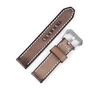 BQAXUREW EDVENA 18mm 20mm 22mm 24mm Retro Genuine Leather Watchstrap Men Blue Yellow Watchband Compatible With Panerai Replacement Bands Bracelet(Light coffee,18mm)