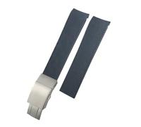 BQAXUREW EDVENA 19mm 20mm 21m Rubber Silicone Watchbands Compatible With Longines Hydroconquest L3.781 L3 41mm 43mm Dial Conquest Waterproof Watch Strap(Gray silver,21MM_NO LOGO)