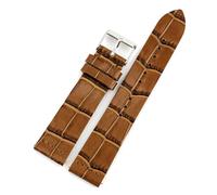 BQAXUREW EDVENA Bamboo Pattern Luxury Leather Watchbands With Stainless Steel Buckle Men Watch Band 18mm 20mm 22mm Watch Straps(Brown,20mm)