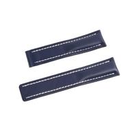BQAXUREW EDVENA Compatible With Breitling Avenger 20mm 22mm 24mm Genuine Leather Watch Band Strap Tools(Blue No buckle-02,24mm)