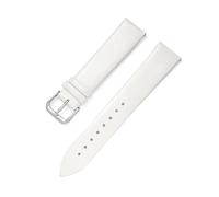 BQAXUREW EDVENA Cowhide Leather Watch Band 8mm 10mm 12mm 13mm 14mm 15mm 16mm 17mm 18mm 19mm 20mm 21mm Bracelet For Ladies Stainless Steel Buckle(White,19mm)