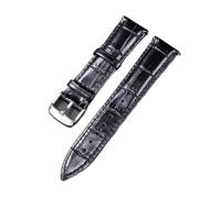 BQAXUREW EDVENA Cowhide Strap 18mm 19mm 20mm 21mm 22mm Bright Genuine Leather Watchband Soft Waterproof Wristband Accessories(Black,20mm)