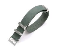 BQAXUREW EDVENA Crazy Horse Genuine Leather Watch Strap 18mm 20mm 22mm 24mm Handmade Watch Band Replacement Wristband(Green,20mm)
