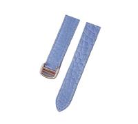 BQAXUREW EDVENA Crocodile Leather Watch Strap Compatible With Tank London Solo Men Women Leather Watch Strap 16mm 17mm 18mm 19mm 20mm(Haze blue rose,18)
