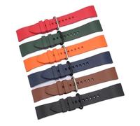 BQAXUREW EDVENA Fluorine Rubber Watch Band 20mm 22mm 24mm Waterproof Watch Strap Stainless Steel Buckle Sports Watches Band(Red,24mm Silver Buckle)