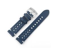 BQAXUREW EDVENA Genuine Leather Watch Band 18mm 20mm 22mm Sports Breathable Wristband Watchstrap For Men Women(Blue,20mm)