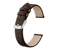 BQAXUREW EDVENA Genuine Leather Watch Band For Ladies Women 8mm 10mm 12mm 14mm 16mm 18mm 19mm 20mm Replacement Strap Stainless Buckle(Brown-Silver,14mm)