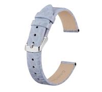 BQAXUREW EDVENA Genuine Leather Watch Band For Ladies Women 8mm 10mm 12mm 14mm 16mm 18mm 19mm 20mm Replacement Strap Stainless Buckle(Light Purple-Silver,14mm)