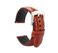 BQAXUREW EDVENA Handmade Cowhide Breathable Watch Band 18mm 19mm 20mm 22mm Men Women Oil Wax Genuine Leather Strap Watchband Accessories(Brown,19mm)