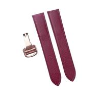 BQAXUREW EDVENA Handmade Goatskin Quick Release Leather Strap Compatible With Cartier Tank London Mens Ladies Watch(Wine red rose,18)